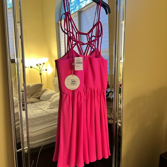 NWT Keepsake The Label Electric Pink Mini Dress - Picture 4 of 5